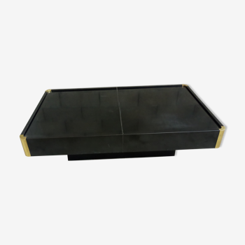 Rectangular bar coffee table, black lacquered, circa 70