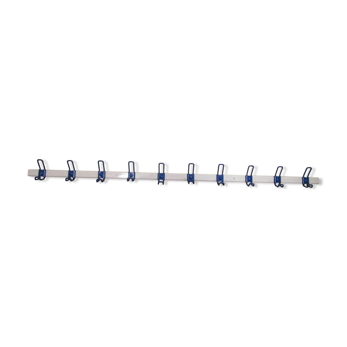 White and blue lacquered steel wall coat holder