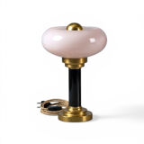 Lampe de chevet ou à poser art-déco • Verre ancien & Laiton patiné