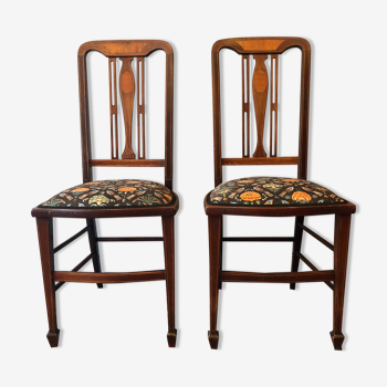 Duo of art nouveau chairs