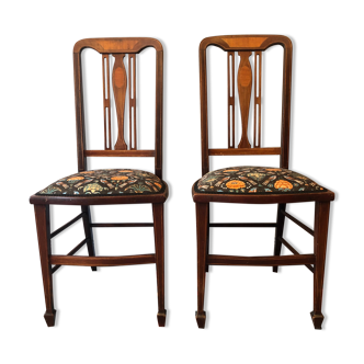 Duo of art nouveau chairs