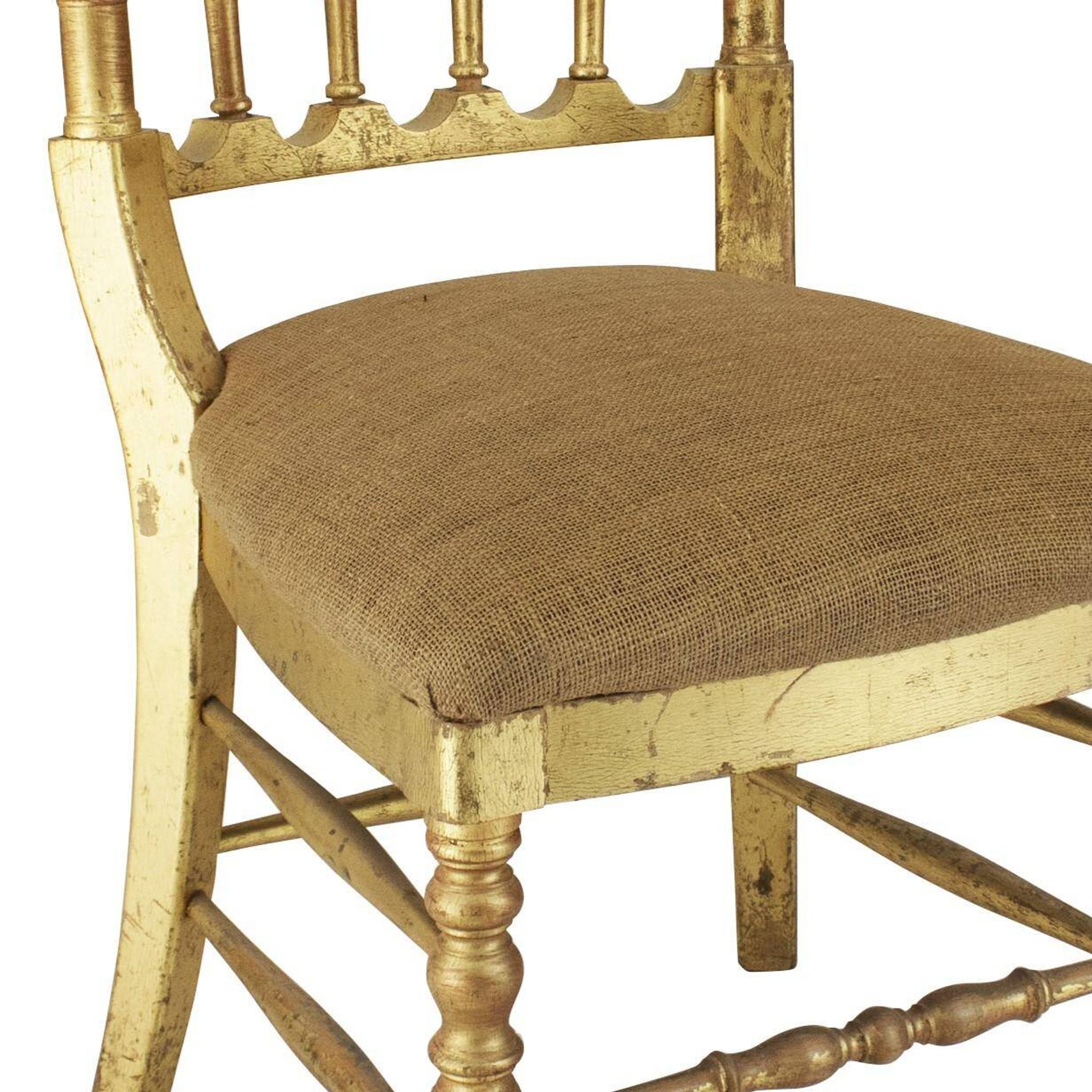 Chaise de style Chiavari en feuille d'or Tiffany, France, vers les années 1960.