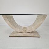 Table à café en pierre de Mactan ou table en pierre fossile, années 1990