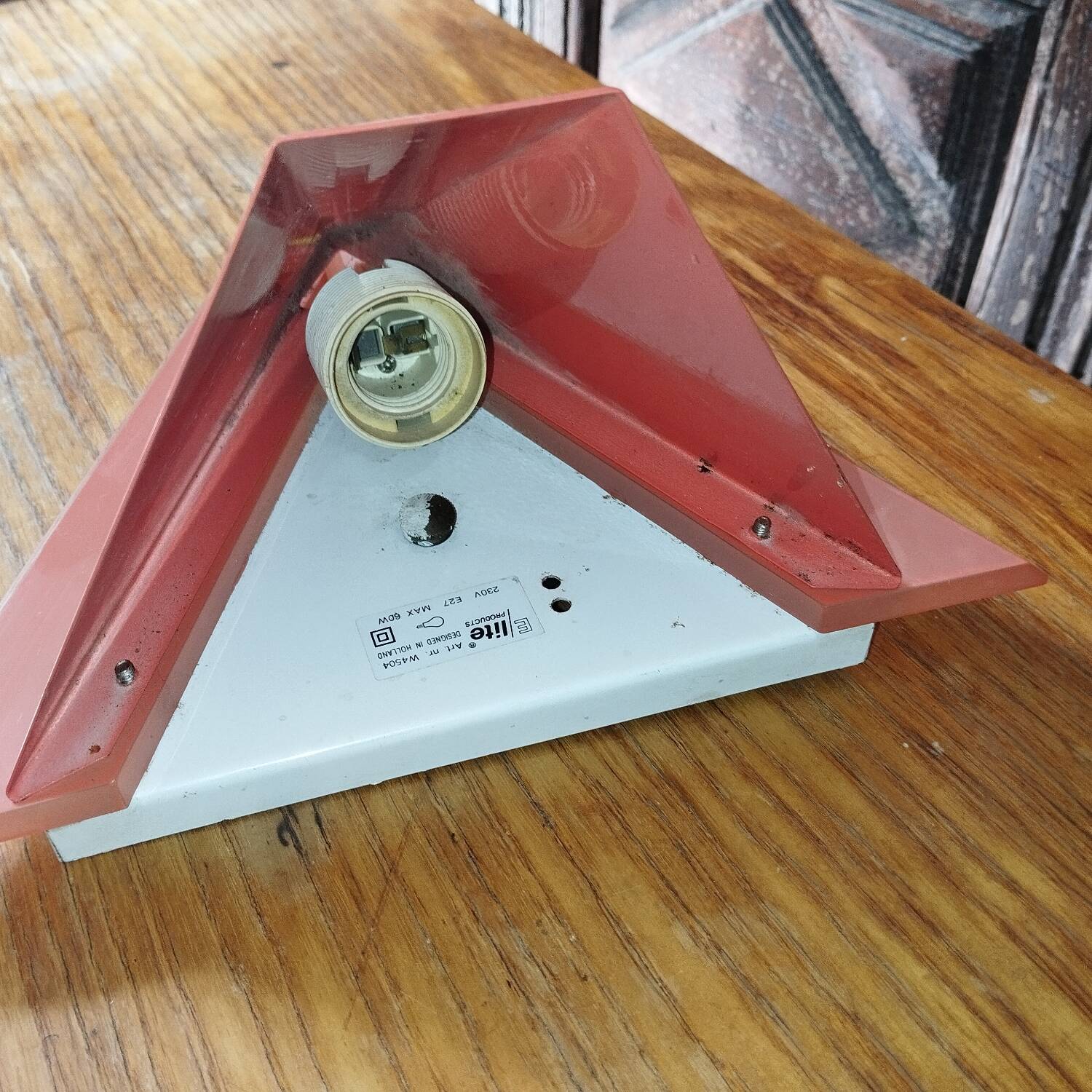 80s metal and plastic wall light