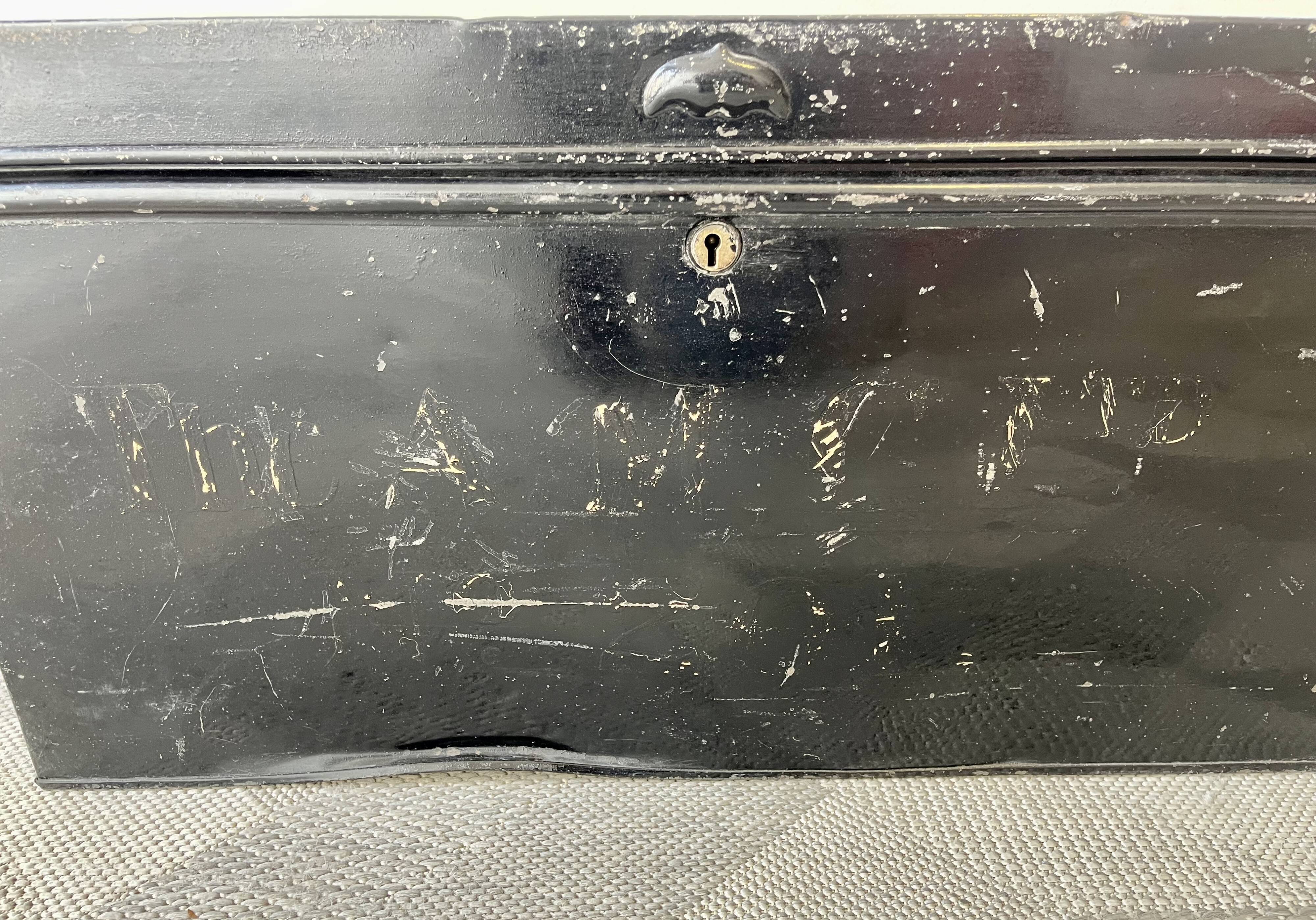 Vintage Black Metal Document Box