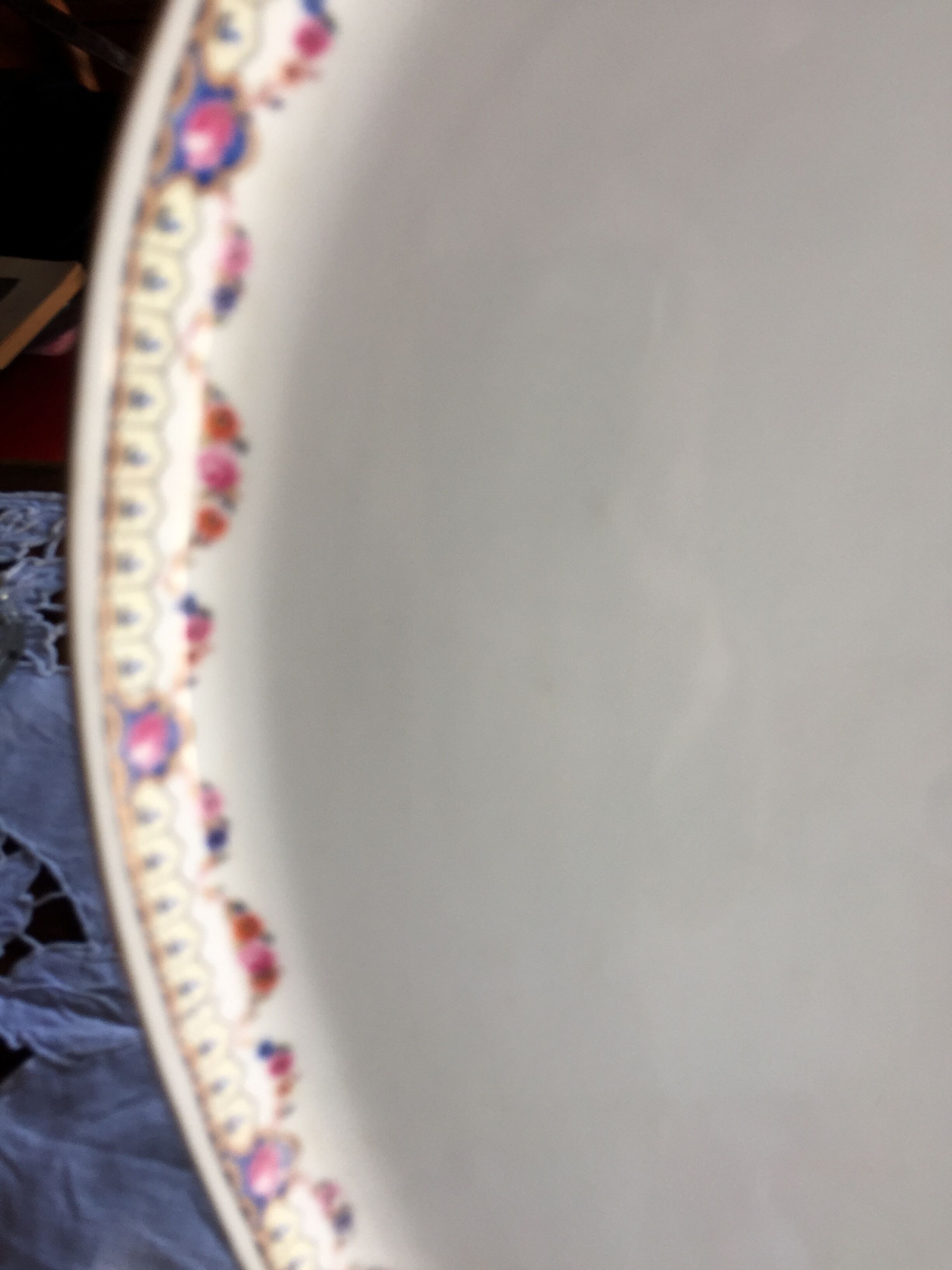 Oval porcelain dish with flower decoration