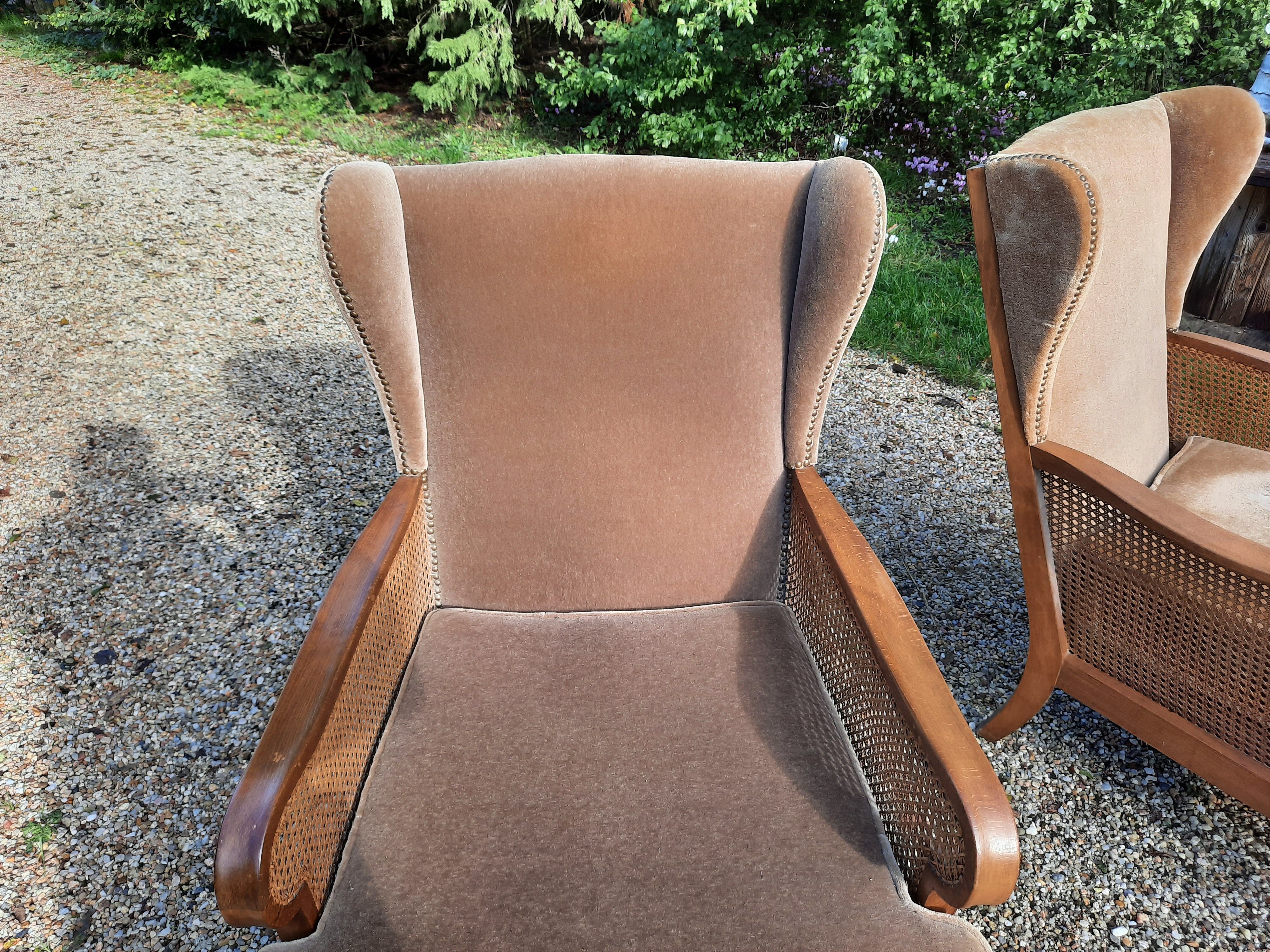 Set of 2 english canne chairs