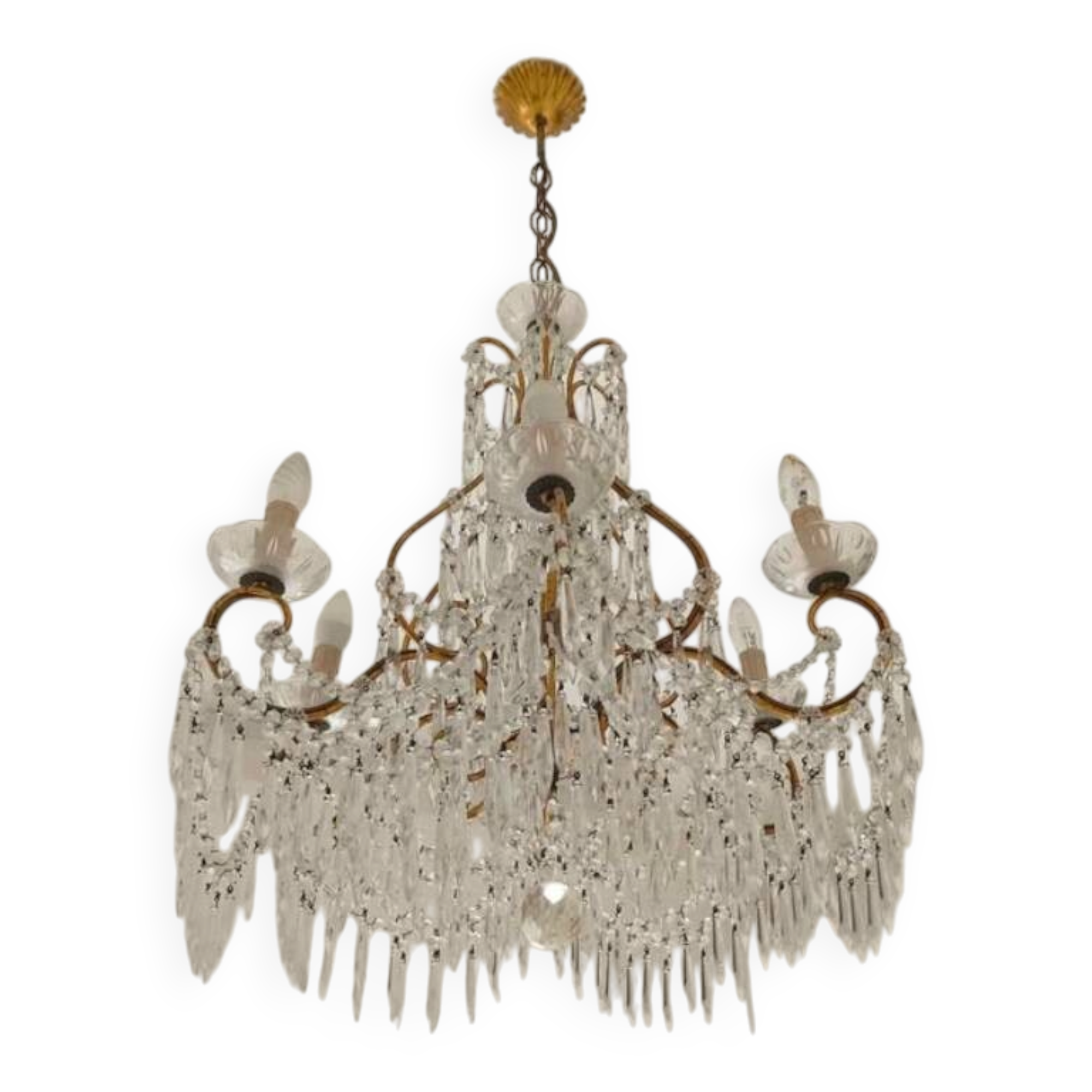 Lampadario artigianale Fiorentino in cristallo