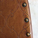 Set of 4 Luterma bistro chairs in curved wood and imitation leather, early 20th century