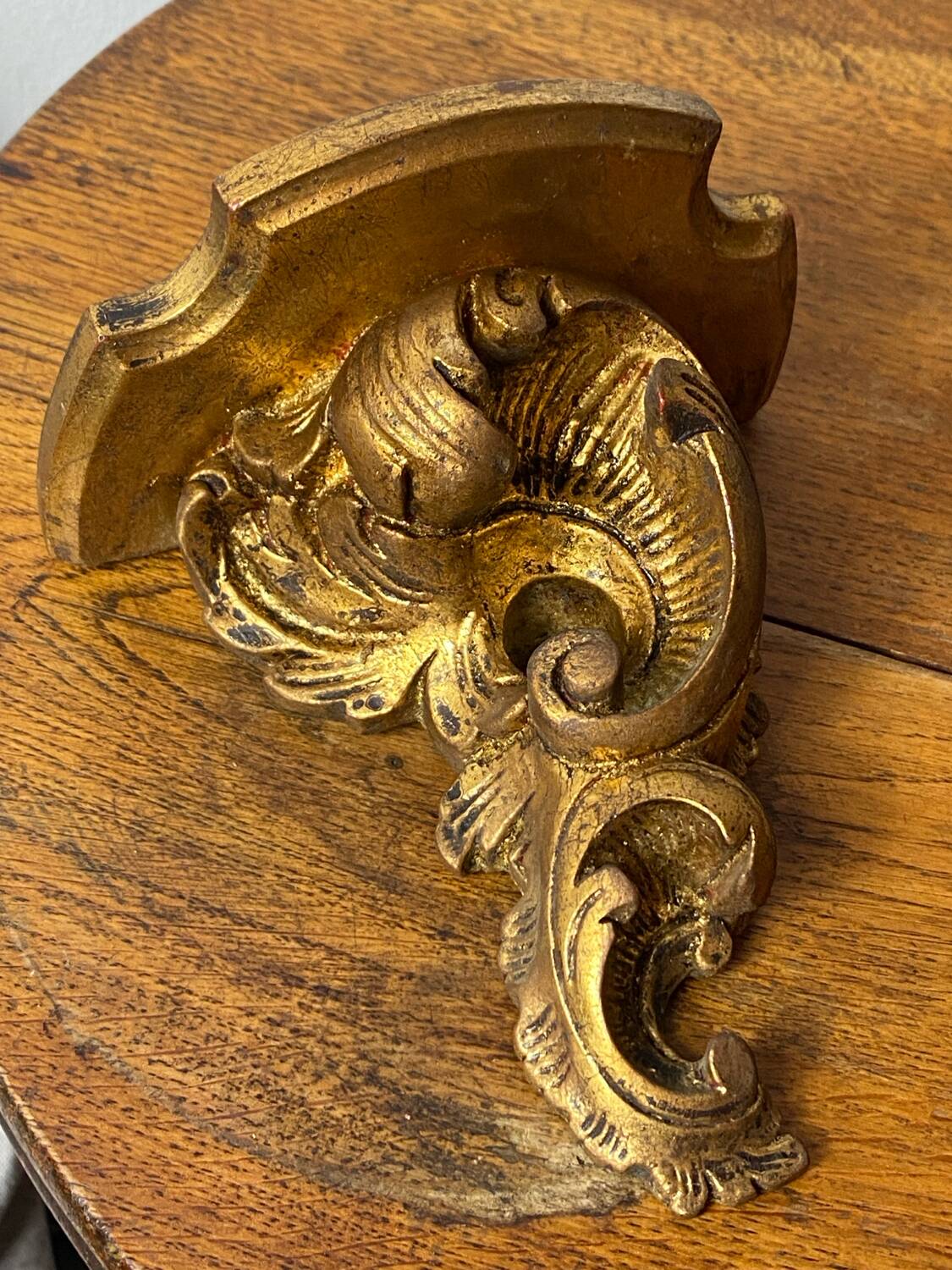 Pair of gilded wood wall consoles