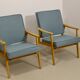 Paire de fauteuils vintage année 60 en hêtre