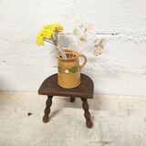 Tripod stool wood turned sitting half moon