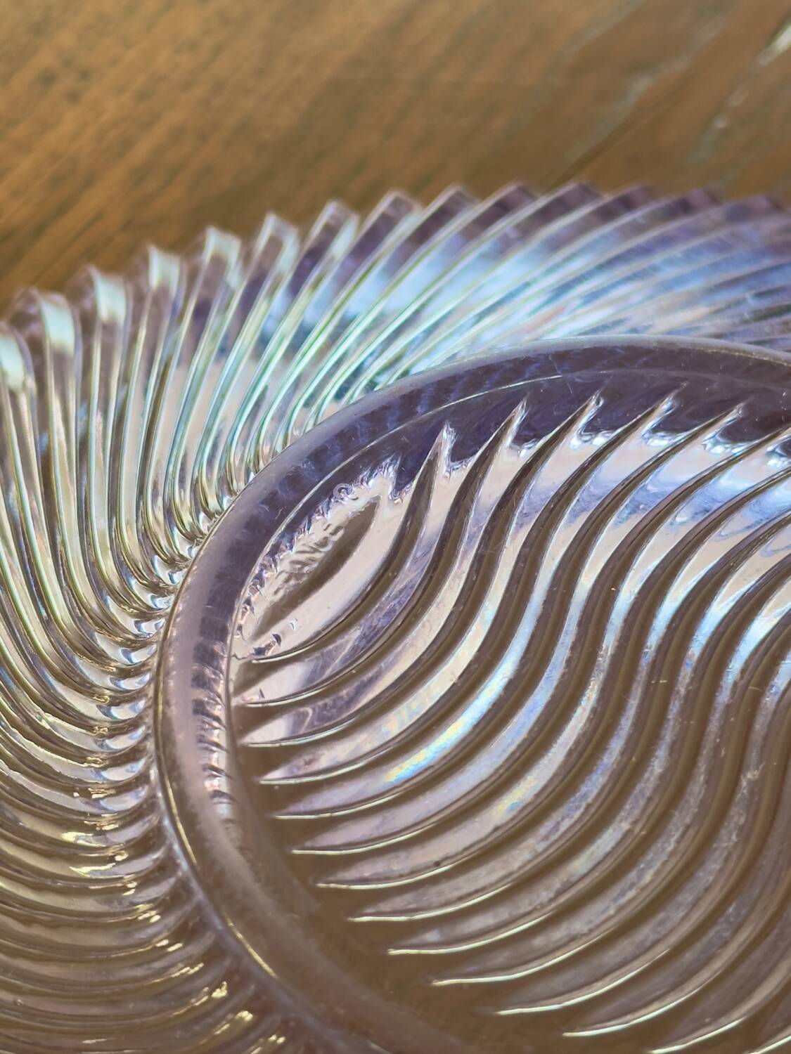 The lilac molded glass compote bowl.