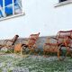 Trio de 3 fauteuils chaises rotin bambou vintage 1950