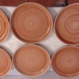 Set of 6 flat plates in Sarreguemines stoneware