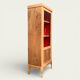 Armoire vitrée vintage bois brut 1950
