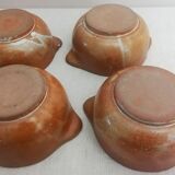 Set de 4 bols grès artisanal années 60