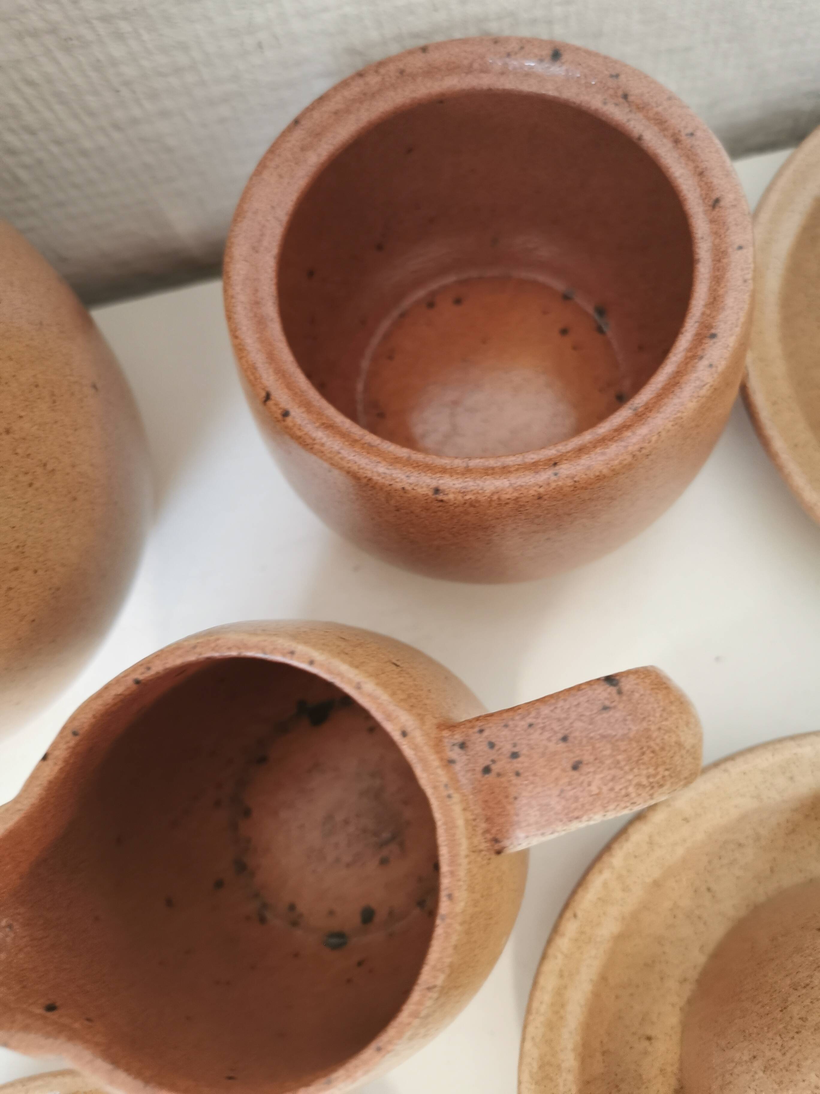 brown stoneware coffee set from the 70s