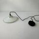 Vintage opaline glass pendant light with scalloped edges, 24 cm