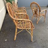 Set of wicker armchairs