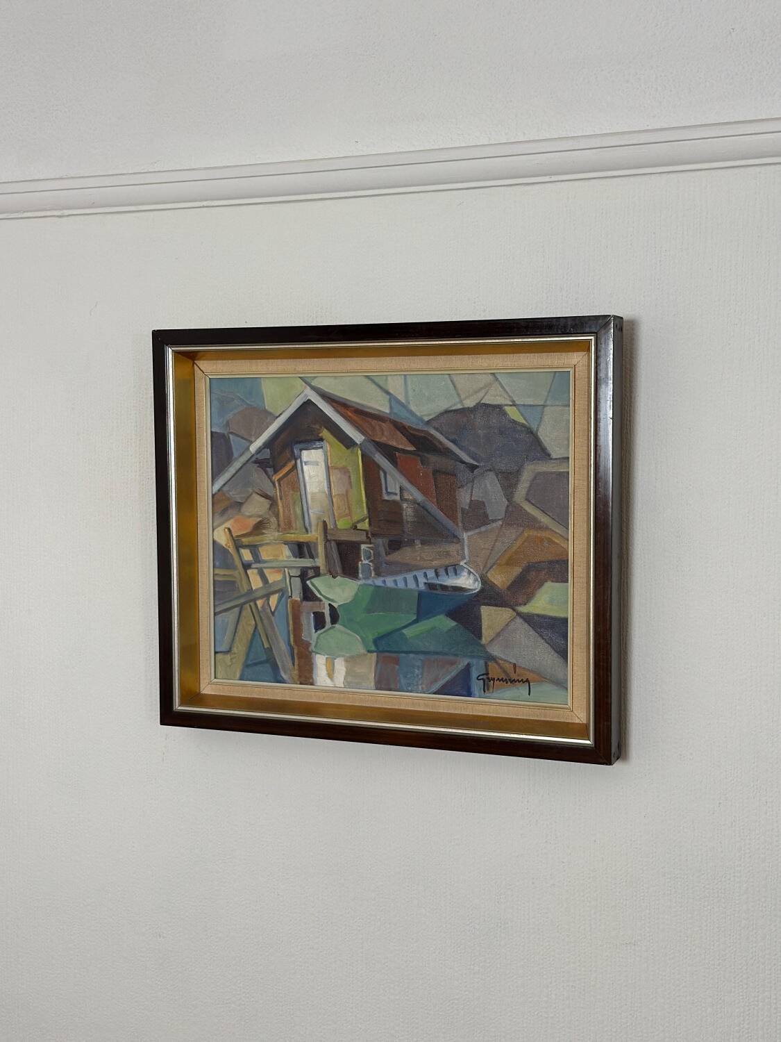 Swedish Oil on Canvas – “Lakeside Hut” by EVERT GRYNNING