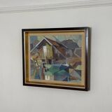 Swedish Oil on Canvas – “Lakeside Hut” by EVERT GRYNNING