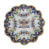 Centre de table coupe a fruits porcelaine de Rouen