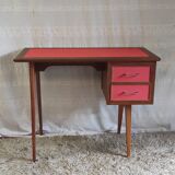 Teak desk with compass legs - 60s/70s