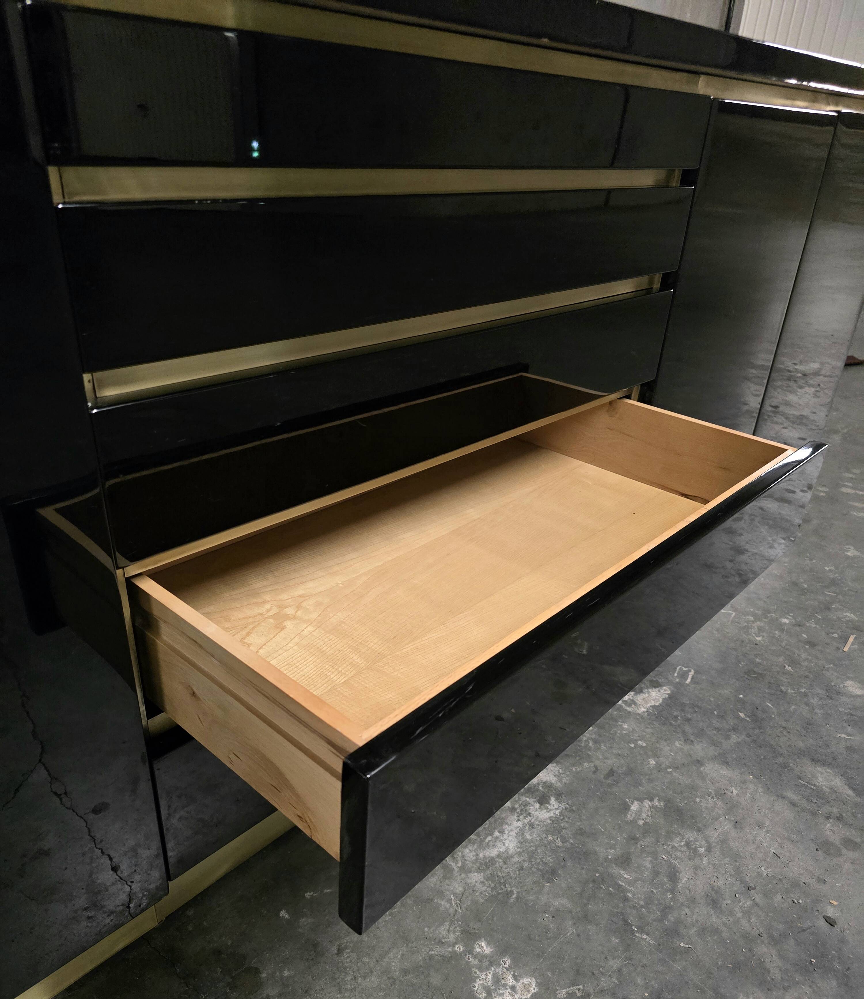 Jean-Claude Mahey for Maison Romeo Paris — Sideboard in black lacquer and milk.