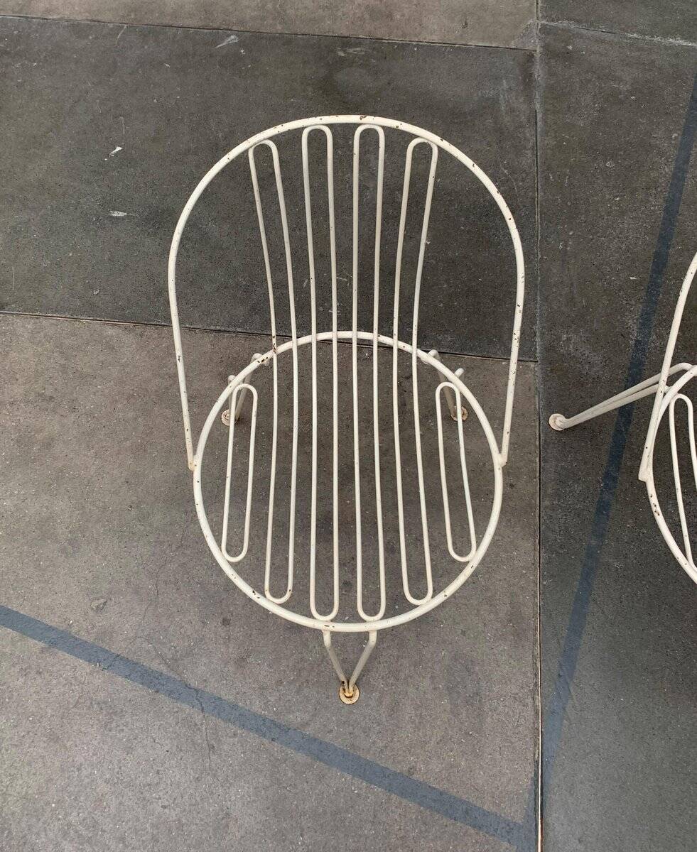 Set of 2 mid-century German metal garden chairs by Mauser Werke Waldeck