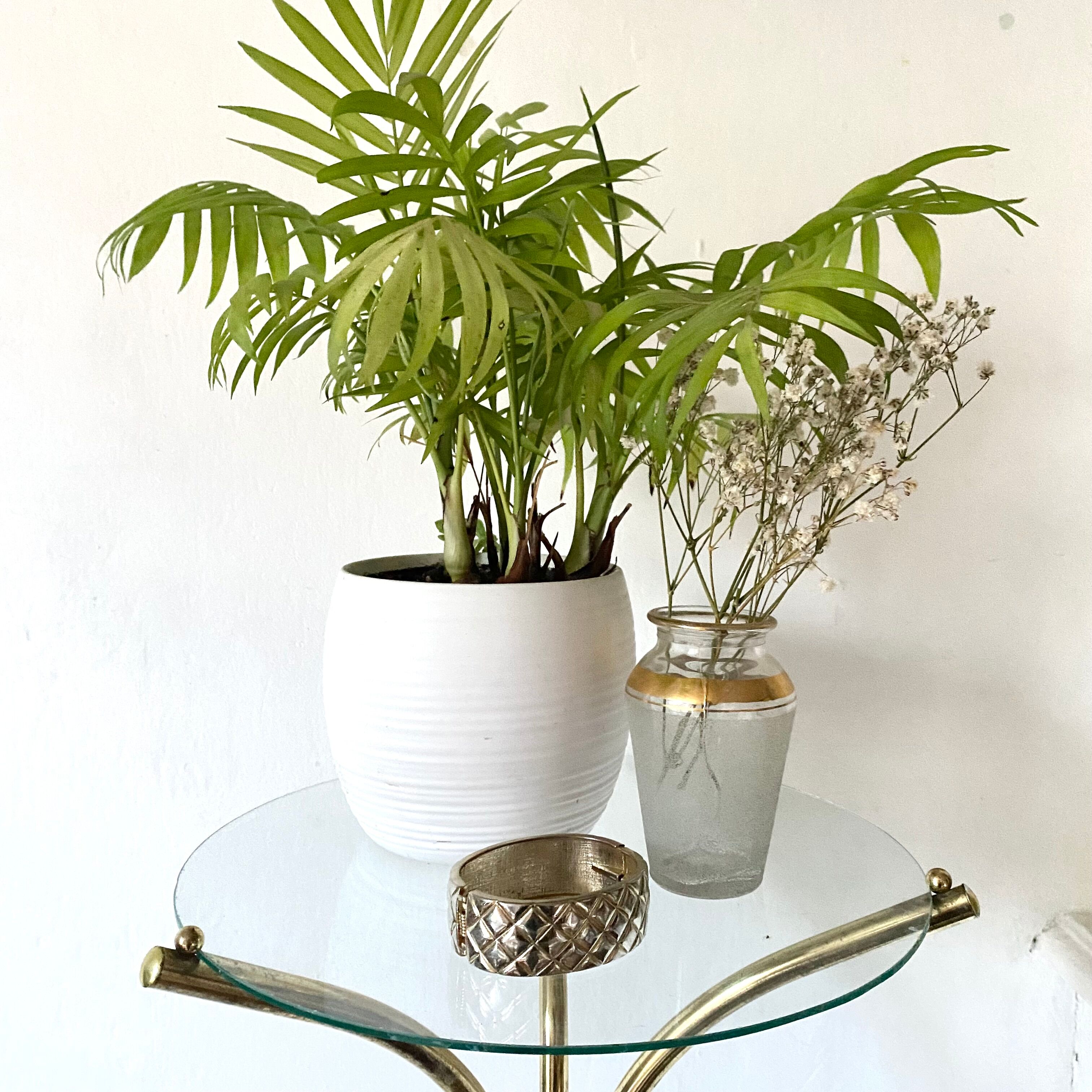 Vintage gilded metal side table