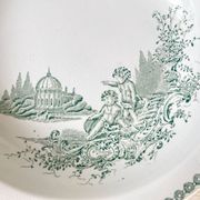 Vintage hollow dish French Terre de Fer St Amand TRIANON cherub motif 19th century