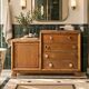 Commode asymétrique art déco chêne brut rénovée