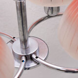 Lustre en chrome et verre, années 1950