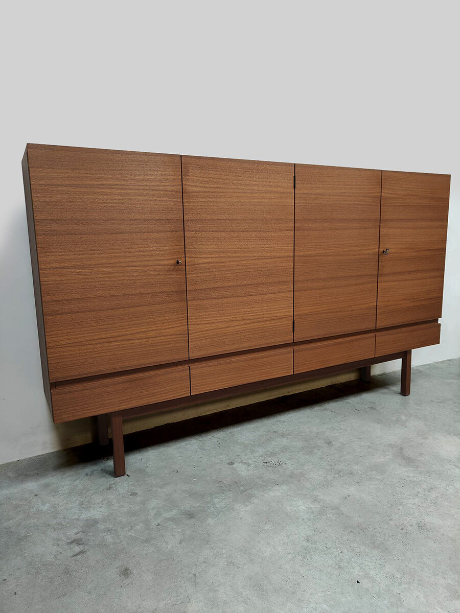 Danish vintage Scandinavian teak highboard XL