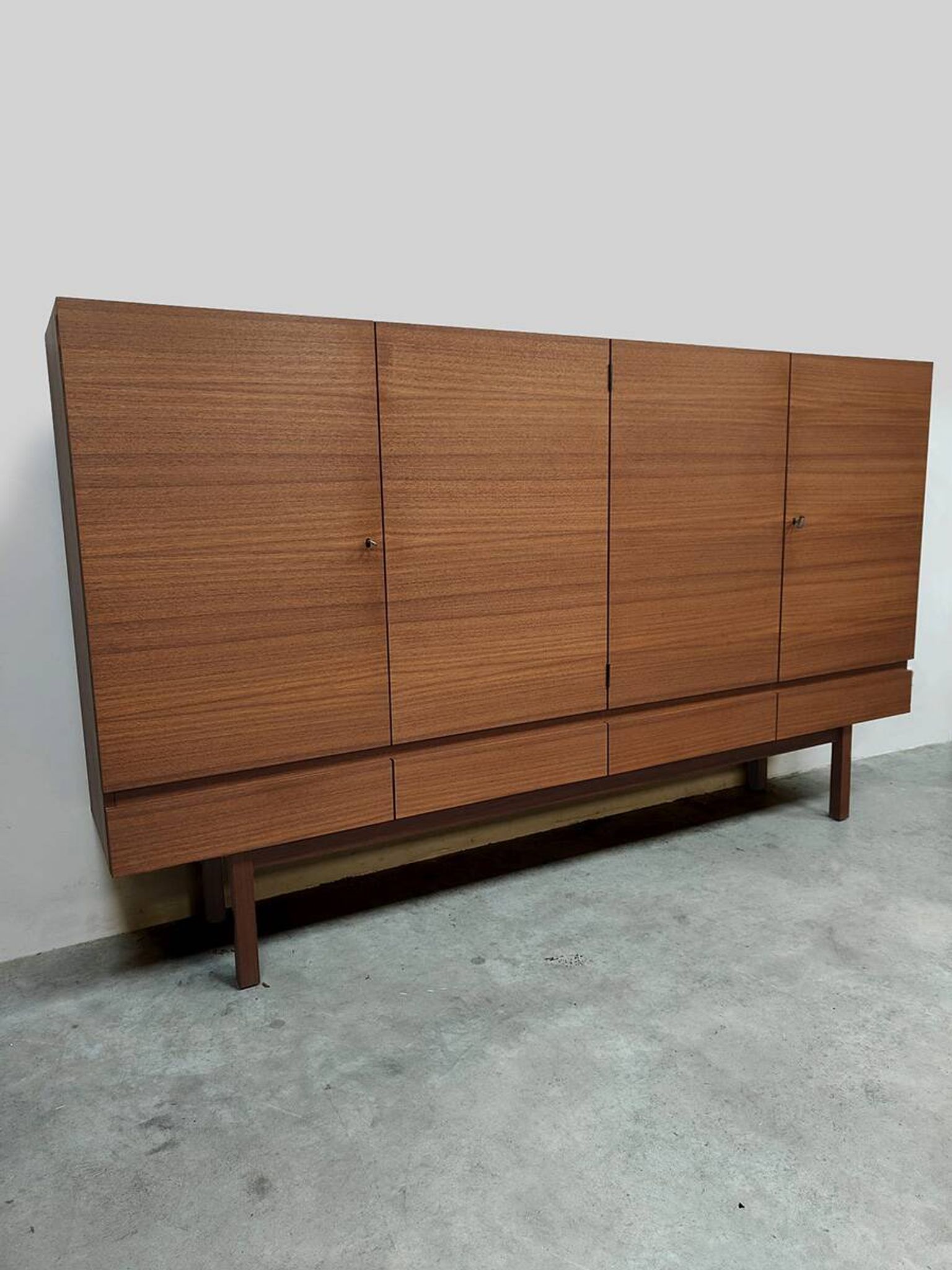 Danish vintage Scandinavian teak highboard XL