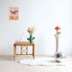 Vintage square rattan side coffee table