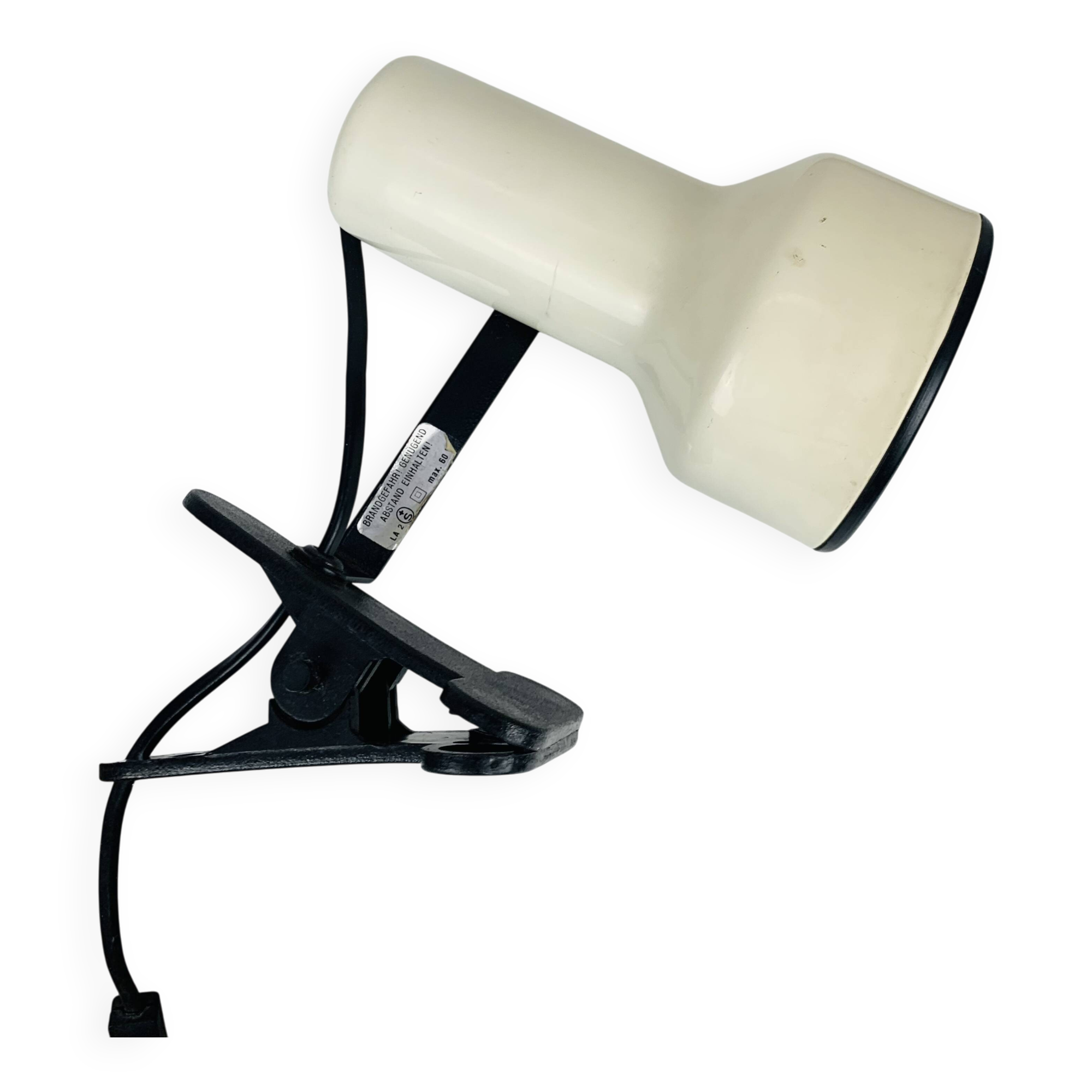 White metal clamp spotlight, vintage