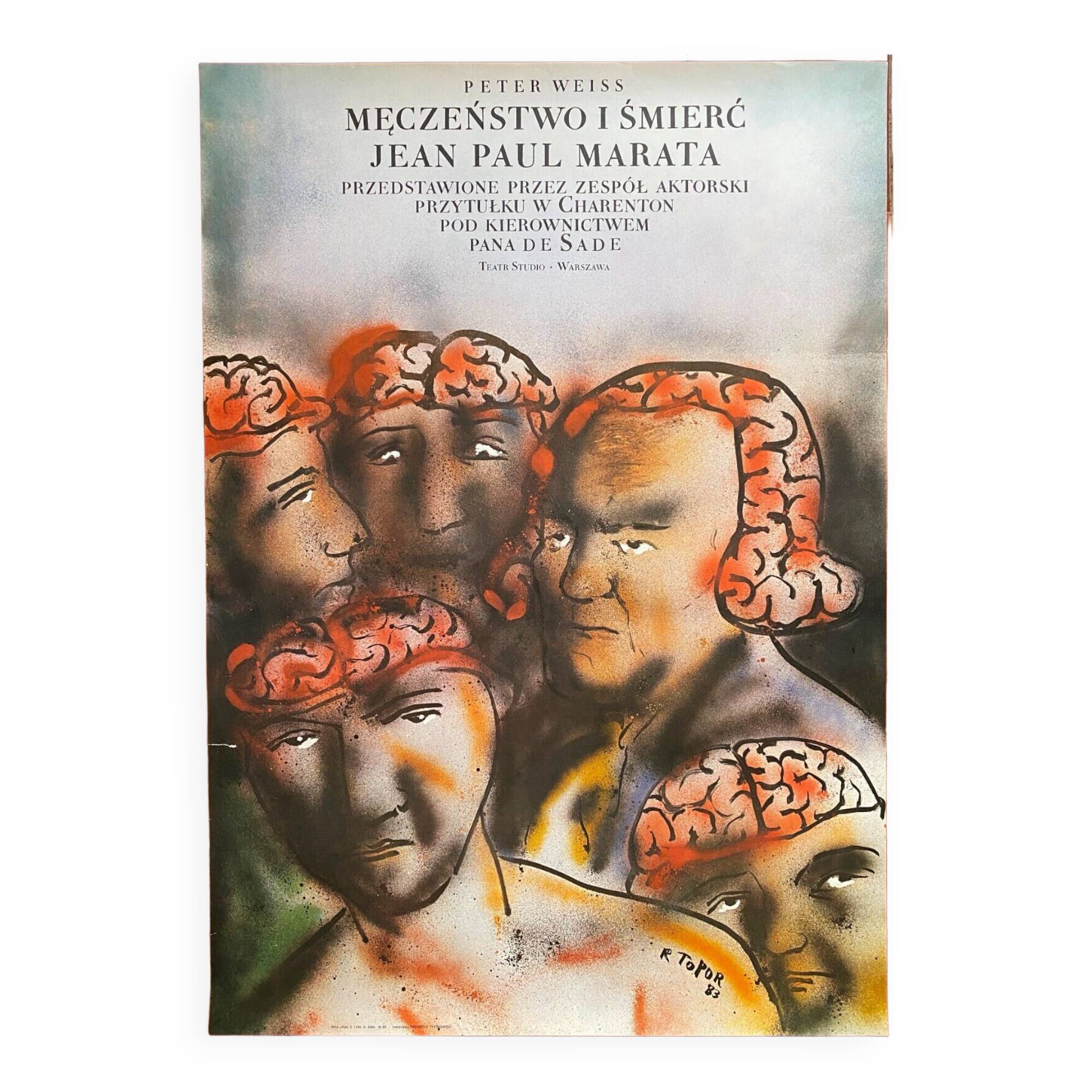 Affiche polish theater Assassination of Marat 1983