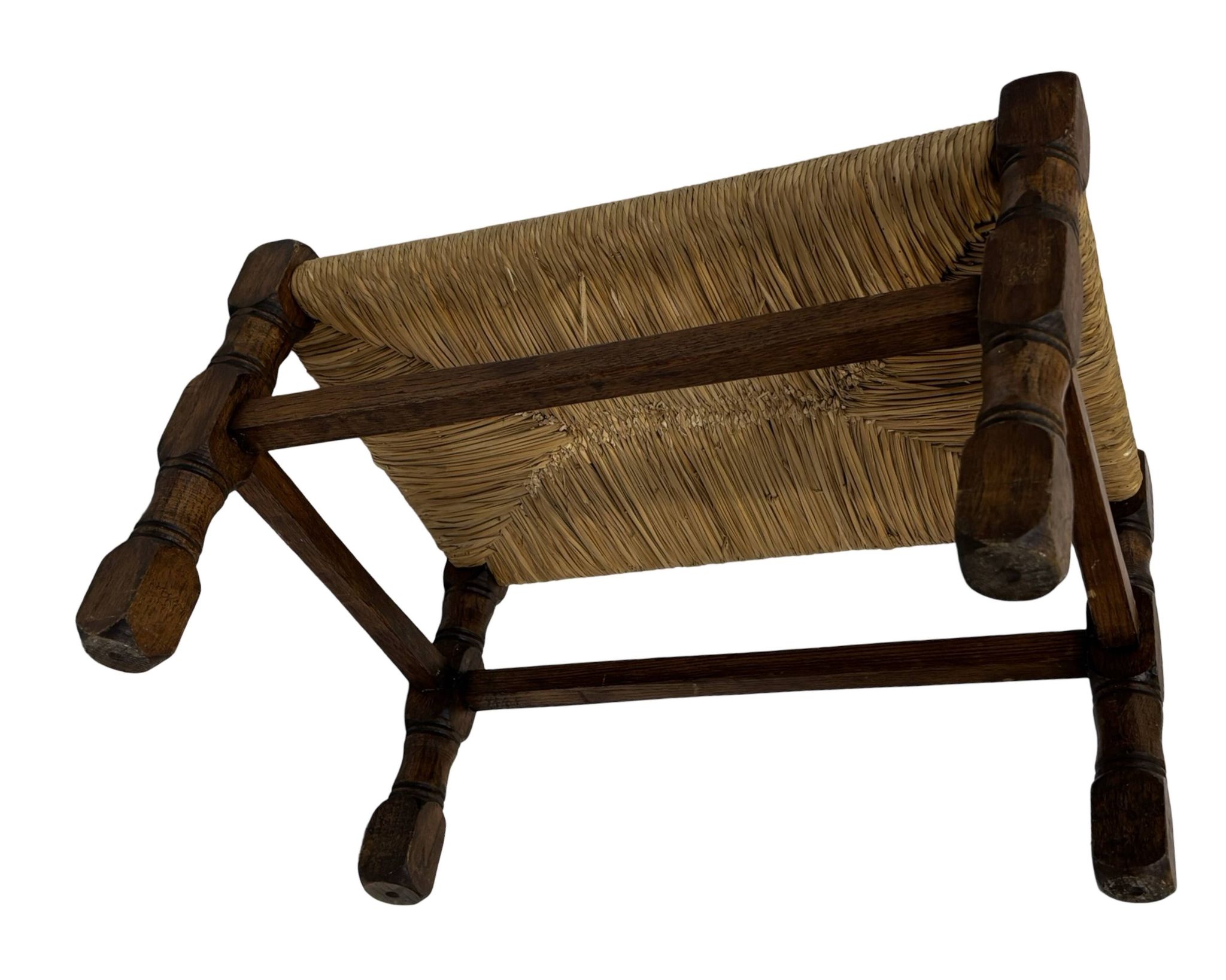 Tabouret vintage en rotin petit tabouret ottoman du milieu du siècle design années 60