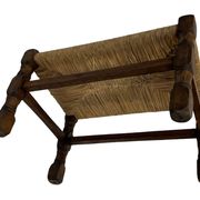 Tabouret vintage en rotin petit tabouret ottoman du milieu du siècle design années 60