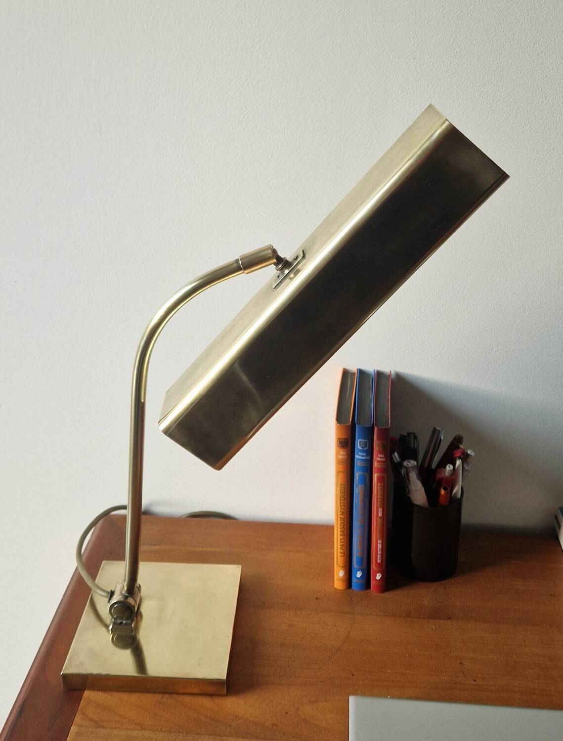 Banker style brass desk lamp 1970