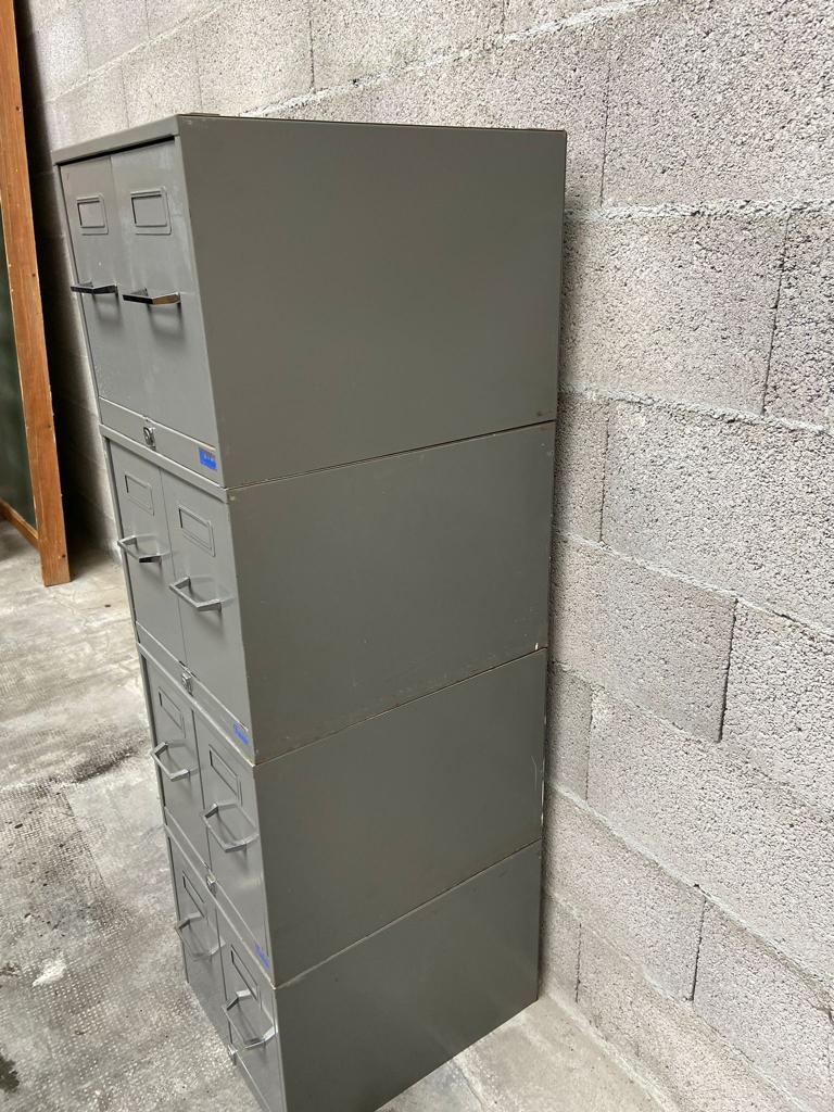 Trade furniture Modular Archiving cabinet 8 drawers metal filing cabinet Industrial 1960s