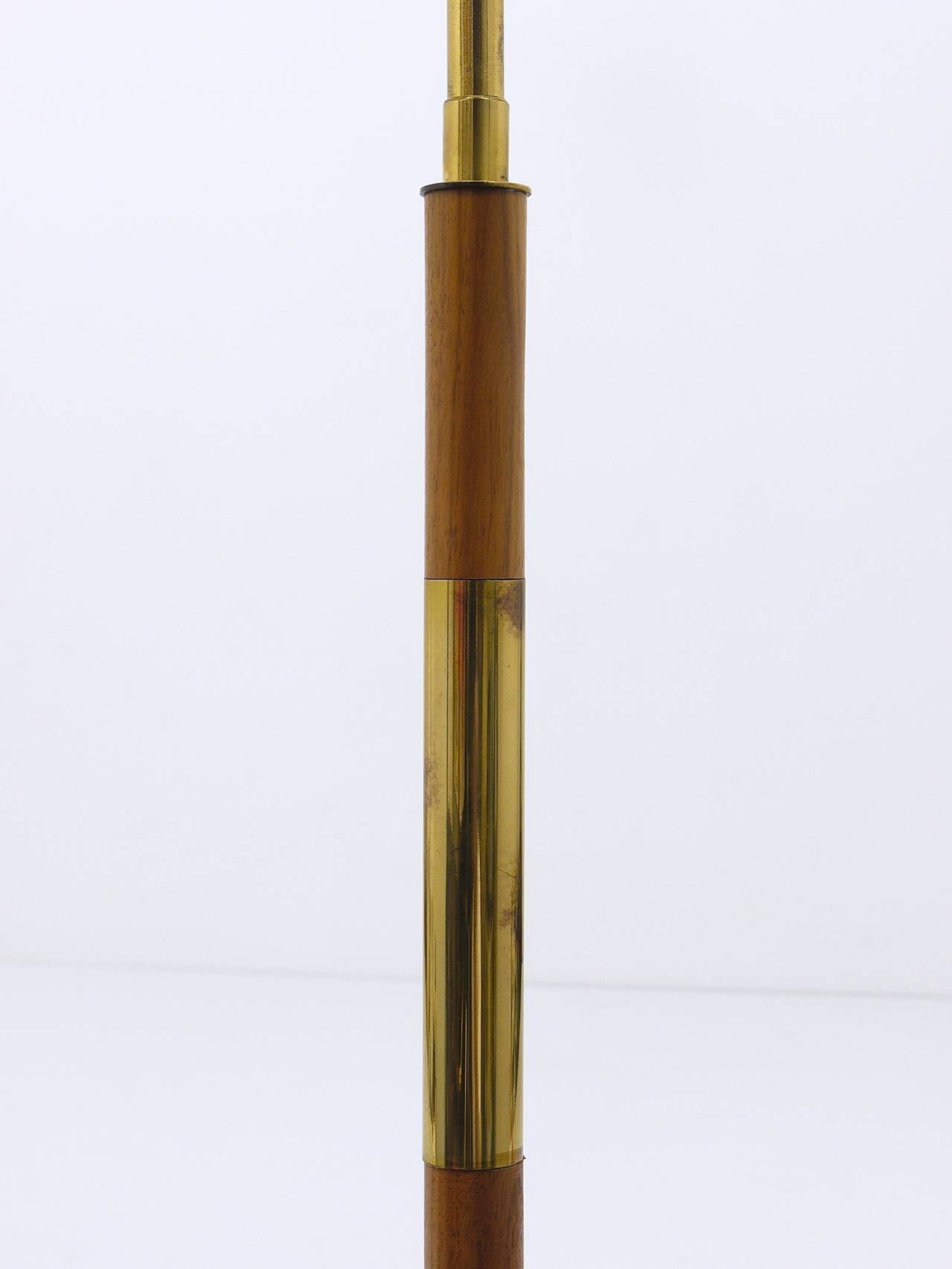 Mid-century brass floor lamp by Rupert Nikoll, Austria, 1950s.