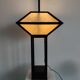 Japanese lamp in black lacquered wood and rice paper H:75cm