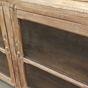 Glass sideboard in antique wood