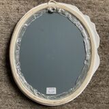 Vintage glazed ceramic mirror from the 70s