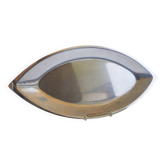 Oval stainless steel dish, Design, 1970 - 49 x 22 cm