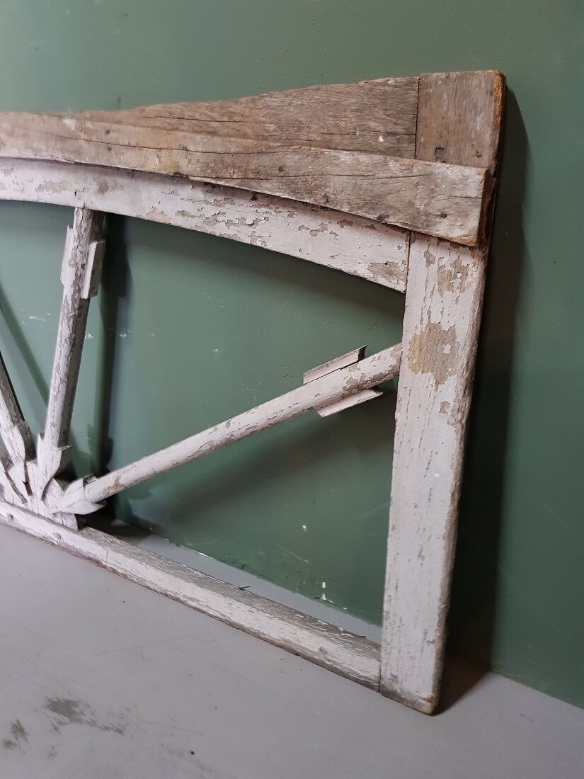 19th century french wooden window frame with arrows