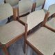 Table and its 6 vintage elm chairs, Scandinavian design furniture.
